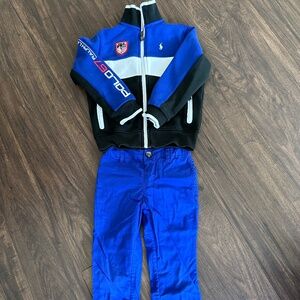 Boys Toddler Outfit Set of 2 Pieces Sweater Ralph Lauren + Pants H&M Blue 4T
